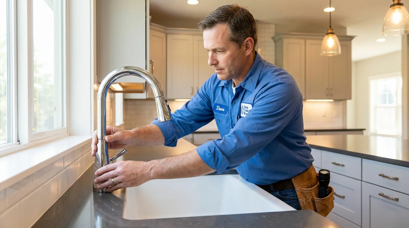 Kitchen faucet installation by Johns Plumbing LLC in Galion